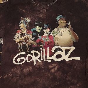 Gorilaz black and white tie dye size small